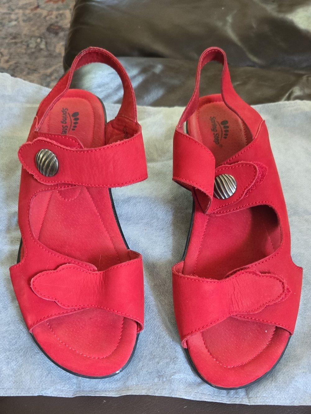Spring Step Bright Red Women's Slingback Comfort Sandals
